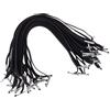 BENECREAT 100 pezzo di Cordoncino Elastico Spinato, Fascia Elastica per Cinghie Elastiche con Cordino Elastico Piatto Nero Da 26 cm con Estremità con Punte In Metallo per Cappello Da Festa