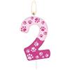 mciskin rosa zampa di can compleanno Candele, ragazzi ragazze 2° compleanno decorazioni,candele rosa numero 2 per torta, candele con impronta di zampa di per decorazioni di festa di compleanno