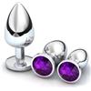 Claglamatree 3 Pezzi Plug Anale Metallo,Giocattoli Anali Argento,Anal Butt Plug con diamante di cristallo, Anal Sesso Giocattoli,Per Uomo, Donna,Principiante (Viola profondo)