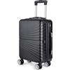 Eco-Lux Essentials Hardside bagaglio a mano bagaglio a mano valigia in ABS Hardshell Cabin Bag con 4 ruote girevoli, 50 x 32 x 20 cm, serratura integrata TSA approvato da Travel Sentry, Nero , Small