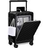 Sea choice Valigia per il bagaglio a mano con scomparto per laptop trolley a guscio rigido valigia con ruote porta di ricarica USB tasca frontale con serratura Per aerei 39L