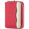 Goopai RFID 20 slot per carte di credito porta carte di credito in vera pelle fisarmonica porta carte piccolo portafoglio per donne o uomini con cerniera, Nuovo Rosso, S, Classico