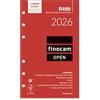 Finocam - Ricarica agenda Open 2026, vista settimanale verticale, gennaio a dicembre (12 mesi), ricarica annuale per agenda R499 con 6 fori, spagnolo