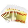3dRose gc_120271_2 - Biglietto di auguri per appassionati di sport sportivi, 15,2 x 15,2 cm, motivo: softball close-up con palla morbida gialla e rossa