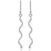 Tuscany Silver Orecchini a spirale con filo twist a goccia in argento sterling per donna
