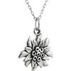 FashionJunkie4Life Collana con ciondolo a forma di margherita in argento, 46 cm (18 inches), Argento sterling