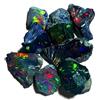 GEMWORLDJAIPUR Opale nero grezzo, 5 pezzi, 7 x 10 mm, qualità AAA, opale grezzo, opale naturale etiope grezzo, Welo Multi Fire BlackOpal