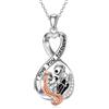 TOUPOP Collana in argento Sterling con teschio e zucca King Jack e Sally, regalo di Halloween, con scritta I Love You to The Moon and Back, regalo di Natale, regalo di compleanno per donne, moglie