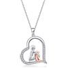 PHNIBIRD Donna Collana Gatto con 5A-Zirconi Ciondolo a Cuore Collana per Donna Gioielli di Moda Adatto Per l'uso Quotidiano