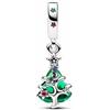 CWOne Designs Ciondolo natalizio in argento Sterling 925, con zirconia cubica, in autentico argento Sterling S925, con sacchetto regalo, Misura unica, Argento sterling, Zirconia cubica