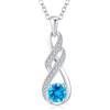 LOCIBLO Collana da donna in argento Sterling 925 con ciondolo a forma di infinito in oro bianco con pietra portafortuna per lei, 40,6 cm + 5,1 cm, Small, Argento sterling Placcato oro Zirconia cubica