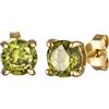 Kuzzoi Orecchini da uomo rotondi (6 mm) con zirconi di colore verde, in argento sterling 925, orecchini di alta qualità, Argento sterling Oro giallo