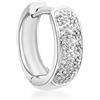 Carissima Orecchino da Uomo in Oro Bianco 9 ct con Diamante Pavé Set su Singolo Huggy