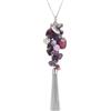 FULU AUTUMN Collane lunghe in argento da donna, collana lunga con ciondolo con perline e nappe in argento, catena per maglioni, bohémien, idea regalo per lei, 90 cm (with 8 cm extension), Pietra