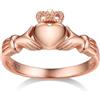 Bestyle S925 Anello Cuore Argento Classica Forma Irlandese Corona Proteggere il Cuore Incoronare con l'amore Donna Regalo Fidanzata Compleanno Anello di Fidanzamento