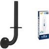 GROHE Start QuickFix portarotolo di ricambio e colla rapida A1 (metallo, fissaggio nascosto a parete, viti e tasselli inclusi), misura 232 mm, nero opaco, 411862430