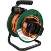 Gelhard Cavo di prolunga con contatto di protezione da 50 m con avvolgicavo e sistema di bloccaggio - H05VV-F 3 × 1,5 mm², forza di trazione 12 kg brevettata, robusto e sicuro, ideale per officina, cantiere e