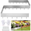 VEVOR Bordatura da Giardino per Aiuola Orto Fiori Piante in Metallo 100 x 23 cm, Recinzioni per Prato Giardino Bordatura in Acciaio Corten Sentieri Paesaggistica, Kit con 11 Piastre di Collegamento