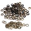 Watris Veiyi Set di 100 occhielli con rivetti forati da 10 mm, occhiellini, occhielli in metallo bronzo nero oro per tessuti, progetti di bricolage