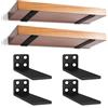 YFCVIP 4 Pezzi Supporti per Scaffali, 10 cm Staffe per Mensole Pesanti, Reggimensola Supporto Reggi Mensola da Muro, Staffa a L per mensola per Studio | Cucina | Ufficio | Camera | Nera