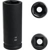 Flewdart bussola lunga esagonale 1/2 19mm, chiave a bussola 19 mm 1/2, Lunghezza 78 mm, acciaio al cromo molibdeno, CR-MO (19mm)