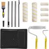 Tendak Set di rulli colorati per pittura, con asta in alluminio da 26 a 120 cm, per pittura, vaschetta colorata, accessori da pittura