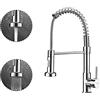 Stanew Rubinetto cucina con doccetta estraibile girevole a 360° STANEW miscelatore cucina a molla con 2 modalità di spruzzatura (Cromo, Ottone)