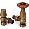 Excel Home Valvole termostatiche per radiatore, angolate in ottone anticato, Chelsea TRV, design tradizionale 1/2 x 15mm