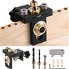 GQGP Kit di 8/10/15mm Foro Tasca Jig, 3 in 1 Dima per Spinatura Legno,Lavorazione Del Legno Doweling Jig Kit con Clip di Posizionamento Regolabile Guida