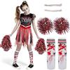 Spooktacular Creations Girls Smart Scary Cheerlead Costume, costume di cheerleader zombi per Halloween Dress Up F锚tes
