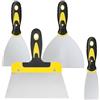 hjwanyin Set di raschietti per carta da parati, coltello per stucco, 5,1 cm, 10,2 cm, 15,2 cm, 20,3 cm, in acciaio inox, con manico morbido, raschietto da parete e coltello spogliarello, strumenti per