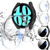 Diruite 4+4 Pezzi Cover per Samsung Galaxy Watch 6 40mm Pellicola Protettiva,Resistente Graffi PC Custodia*4 & Trasparente Vetro Temperato Pellicola*2 + Privacy Vetro*2 per Galaxy Watch 6 40mm