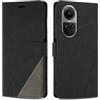 SONWO Cover per Oppo Reno10 PRO, Flip Caso in PU Pelle Case Cover Custodia con Slot per Schede e Supporto Stand per Oppo Reno10 PRO, Nero