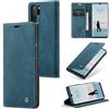 Ottcooed Cover per Huawei P30 Pro Custodia, Cover Pellicola a Libro Portafoglio in Pelle Porta Carte Protettiva Slot per Scheda Flip Case Wallet Case con Huawei P30 Pro, Blu verde