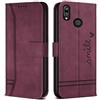 Bravoday Cover per Huawei P20 Lite/Huawei Nova 3E, Flip Custodia in Pelle PU Portafoglio Custodia per Huawei P20 Lite/Huawei Nova 3E, con Slot per Schede, Vino Rosso