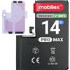 MOBILEX® Batteria per iPhone 14 Pro Max | Senza Messaggio | Chip TI | 4323mAh - OEM | Batteria Internna con Adesivo | Capacità Originale
