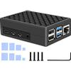 Geekworm, Custodia per la dissipazione del calore per Raspberry Pi 4, in metallo e alluminio con dissipatore, compatibile solo con Raspberry Pi 4 modello B/Pi 4B