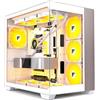 FOIFKIN F300 Case PC ATX con 7 ventole PWM ARGB,Case per PC Mid-Tower ad alto flusso d'aria,Case PC Gaming,Case ATX Bianco,Case computer Big Tower,Supporta Radiatore 360 mm,Type-C (Legno-Bianco, F300)