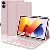 IVEOPPE Tastiera per XIAOMI REDMI Pad 2 Pro 2025/Pad Pro 2024 12.1, Cover Keyboard Italiano QWERTY con 7 Colori Illuminato, Senza fili Bluetooth Staccabile Custodia, Rosa