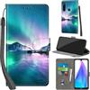 PHINIENLAND Cover per Xiaomi Redmi Note 8T Case PU Pelle Custodia [Kickstand] [Chiusura magnetica] [Slot per Schede], Portafoglio Flip Custodia per Redmi Note 8T,Aurora