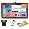Motorsi [4G+64G] Autoradio Motorsi per VW/Seat/Passat/Golf/Polo/Skoda, Autoradio Android 15.0 con CarPlay Wireless, 2 DIN 9'' HD Touch Screen Stereo Audio con Android Auto/Bluetooth/GPS/SWC/EQ/FM/RDS + Mic