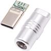 CY Connettore USB 3.1 tipo C maschio tipo di saldatura con alloggiamento in lega di alluminio argento regolazione per cavo da 4,0 mm 6,0 mm