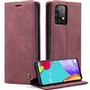 Monweicz Cover Compatibile con Samsung Galaxy A52, Custodia Portafoglio con Slot per Scheda, Protezione Completa Premium in Pelle PU, Flip Libro Magnetica Samsung Galaxy A52, Vino Rosso