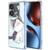 YUXING Cover Trasparente per Realme GT 7 5G/ GT 7T 5G - Custodia Protettiva Sottile in TPU Morbido Antiurto con Carino Motivo Disegno Cool (Cat)