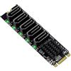 ChenYang, scheda di espansione da 1 a 5 porte SATA 3.0 con chiave B+M NGFF, adattatore da M.2 a SATA a 5 porte con chip JMB575/indicatore LED