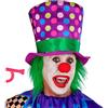 W WIDMANN MILANO Party Fashion - 10677 - Cappello a cilindro con capelli, viola con pois colorati, clown, joker, clown horror, festa a tema, carnevale, Halloween