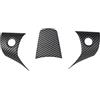 TOTMOX Kit di decorazioni per interni del coprivolante, 3 pezzi, compatibili con Te*s/la 2017-2022 Model 3, modello Y 2019-2022, fibra di carbonio nero opaco