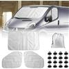 Opaltool Oscurante Termico Interno per Opel Vivaro Renault Trafic Nissan NV300 Fiat Talento 2014-2023, 3 Pezzi Parasole per Parabrezza per la Privacy e il Controllo della Temperatura