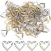 KTPCN 100 Pz Graffetta in Metallo, Piccole Graffette a Forma di Cuore, Fermagli per Carta Argento e Oro, Graffette Ufficio, Cancelleria Ufficio Segnalibri per Libro, Paper Clips per Memo Biglietti Foto