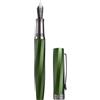 HONG DIAN N11 - Penna stilografica con pennino extra fine morbido rivestito in titanio nero, design geometrico in verde prato e twill con set di custodia in metallo